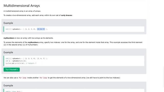 Multi-dimensional arrays in java - Java Tutorial - - w3Schools - Ch#19 English смотреть онлайн