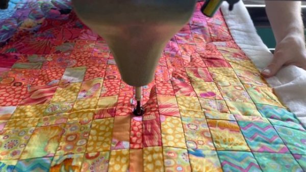 Custom quilting a bargello quilt
