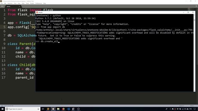 One to One Relationships in Flask-SQLAlchemy смотреть онлайн