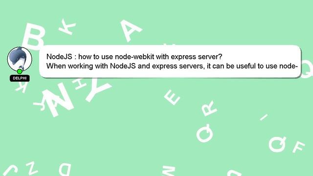 NodeJS : how to use node-webkit with express server? смотреть онлайн