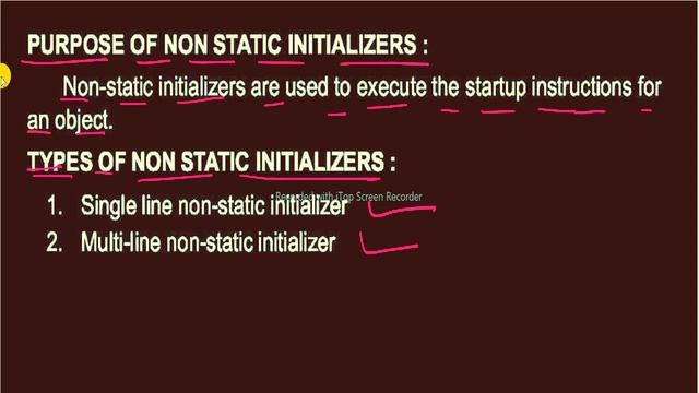 Non static initializer. single line and multiline initializer. static initializer. use initialize смотреть онлайн