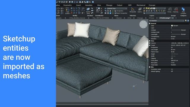 Improved Sketchup import - BricsCAD Pro смотреть онлайн