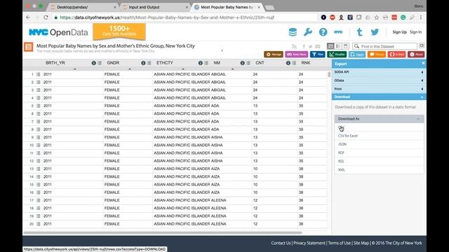 [2] Input and Output - Feed pd read csv Method a URL Argument смотреть онлайн