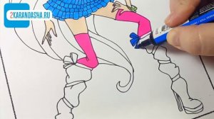 COLORING WINX CLUB BlOOM ??? | COLORING PAGES BOOK | HOW TO COLOR WINX CLUB. Раскраска Феи Винкс