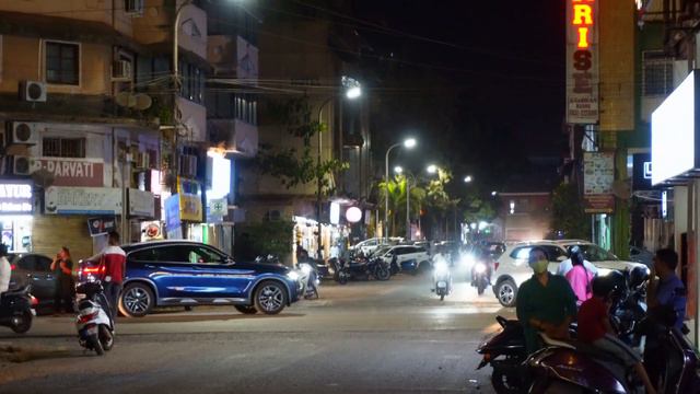 Столица ГОА. Вечерние и ночные виды города Панаджи. 4K. Индия. Март 2023 года смотреть онлайн