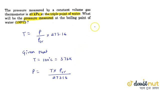 The pressure measured by a constant volume gas thermometer is 40 kPs at the triple point of wate... смотреть онлайн