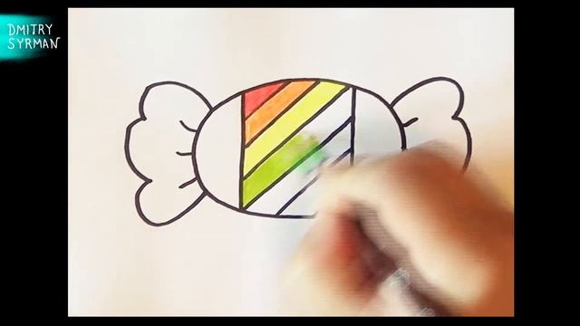 How to draw a Candy Rainbow, Как нарисовать Конфету Радугу смотреть онлайн