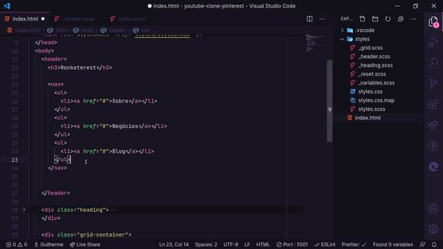 Recriando home do Pinterest com HTML, Sass e JavaScript | UI Clone #16 смотреть онлайн