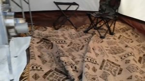 Палатка МФП 2 и печь Экономка мини от компании Берег