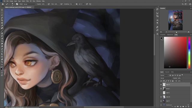 Moon Thief : Photoshop Narrated Walkthrough Speedpaint смотреть онлайн