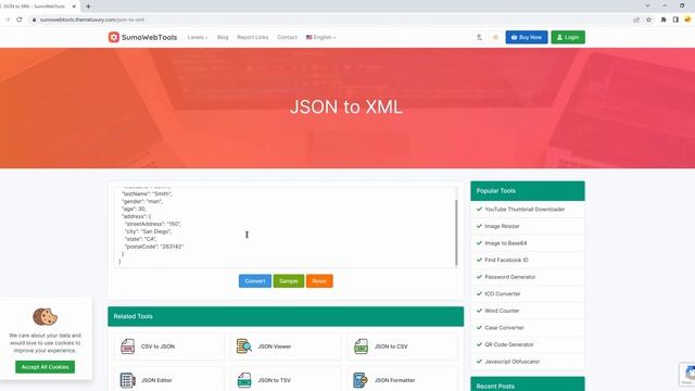 JSON to XML | SumoWebTools смотреть онлайн