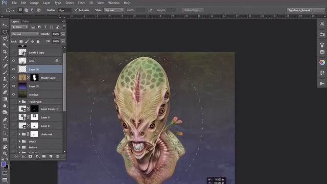 Creature Design in Adobe Photoshop 16 Creating a Background смотреть онлайн