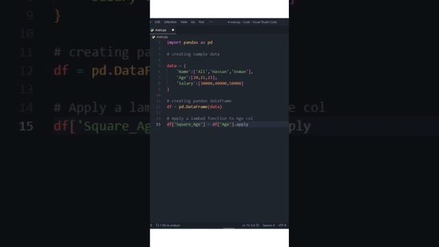 I Apply Lambda function to pandas Dataframe in 5sec using Pandas Python | #python #pandas #code смотреть онлайн