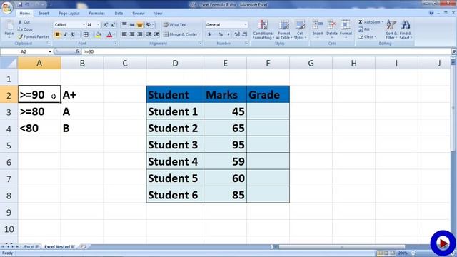 Excel Formula IF and Nested IF смотреть онлайн