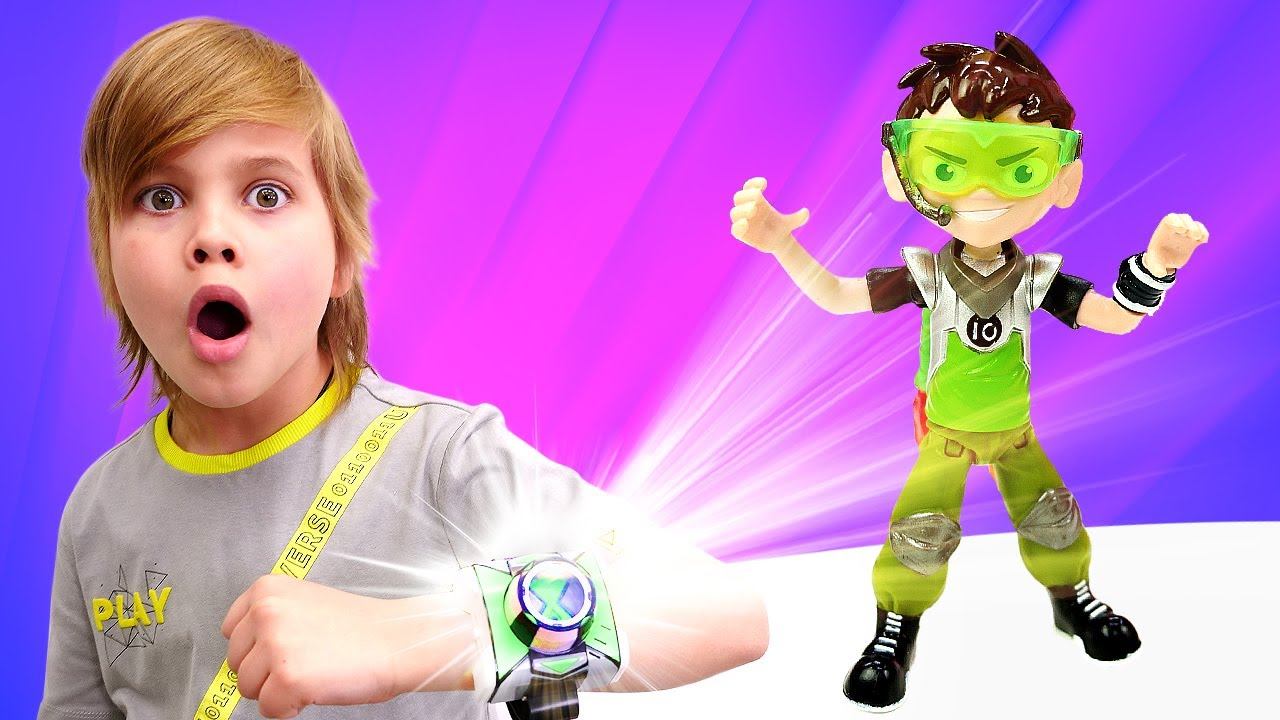 Крутые игрушки для мальчиков: у Бен 10 хотят похитить часы OMNITRIX! Веселые игры для детей