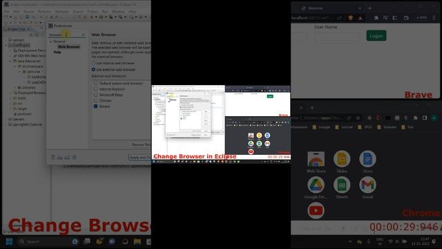 How to set default browser in Eclipse or STS смотреть онлайн