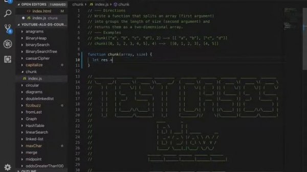 Javascript Algorithms and Data Structures #17 - chunk Algorithm