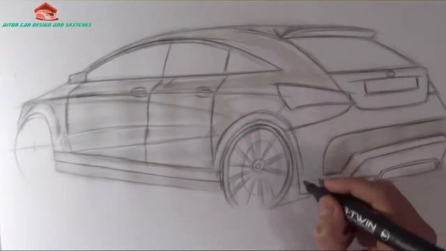 Car Design Sketch- mercedes cla 45 amg 2 смотреть онлайн