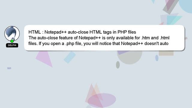 HTML : Notepad++ auto-close HTML tags in PHP files смотреть онлайн