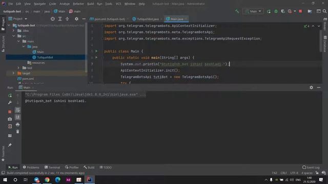 Telegram botni Heroku.com ga deploy qilish (Java) смотреть онлайн