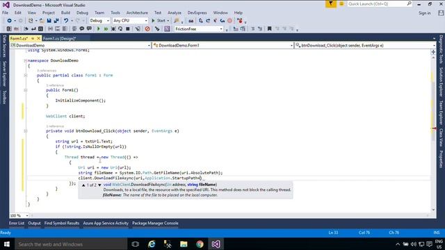 C# Tutorial - How To Download A File From Internet | FoxLearn