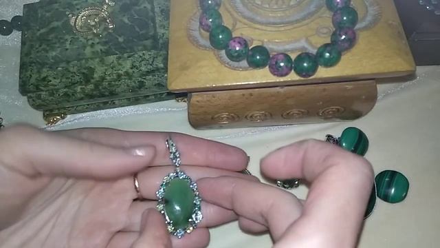 Мои украшения с зелёными камнями.1-я часть. смотреть онлайн