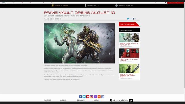 Warframe - Rhino & Nyx Prime Vault смотреть онлайн