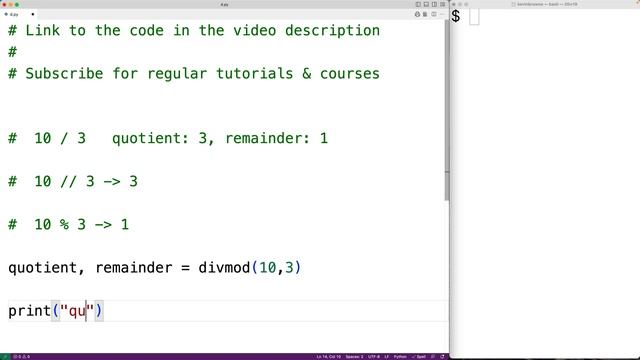 divmod() Function | Python Tutorial смотреть онлайн