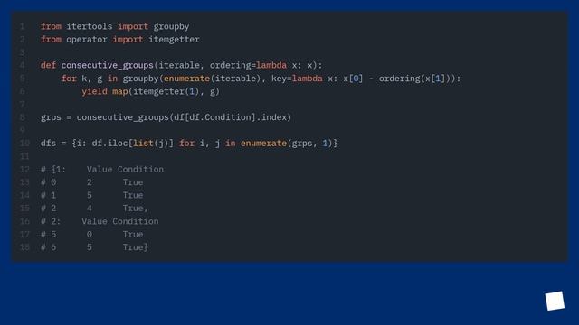 Pandas split dataframe into multiple when condition is true смотреть онлайн