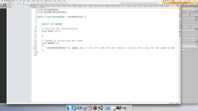 Rotate Or Spin A Game Object In Unity 3D C# Tutorial Beginner смотреть онлайн