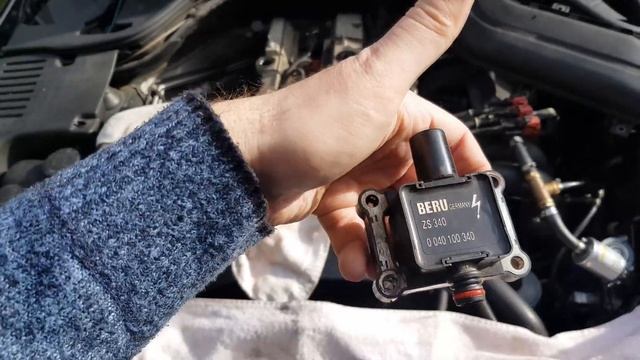 Замена, катушки  зажигания, свечи, Mercedes.