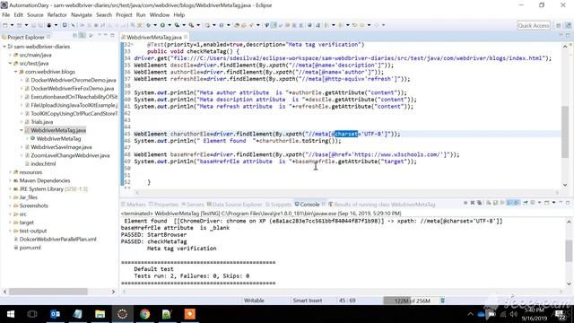 Webdriver Java How to capture meta tags in a web page and verify it’s content ? смотреть онлайн