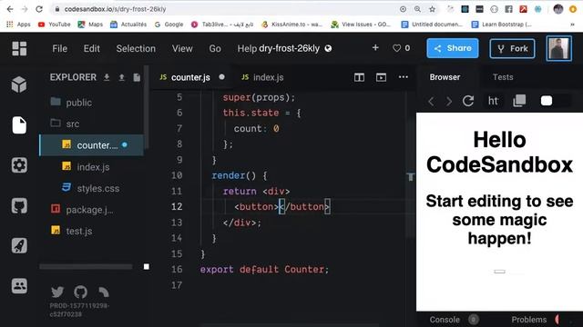 3- react basic counter (props,state,callback,vdom) смотреть онлайн