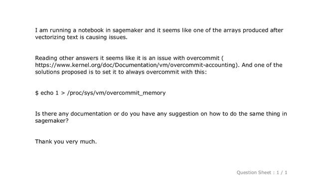 Pandas : Sagemaker: MemoryError: Unable to allocate ___for an array with shape ___ and data type fl смотреть онлайн