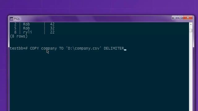 PostgreSQL Export Table To CSV File смотреть онлайн