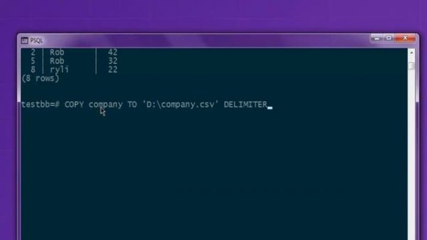 PostgreSQL Export Table To CSV File