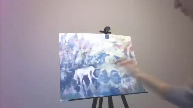 Рисуем картину акрилом- для создания фотообои. смотреть онлайн