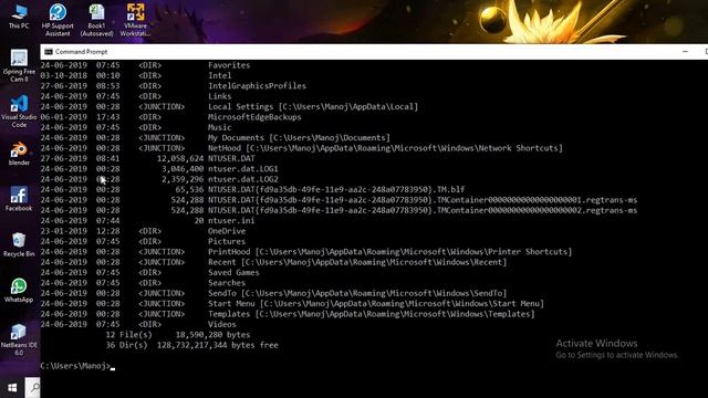 dir command - listing files and directories using windows command line [in Hindi] смотреть онлайн