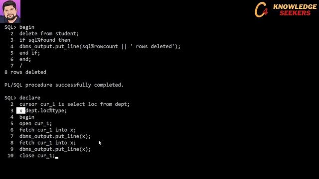 Oracle: Cursors: Introduction, Types of Cursors, Implicit Cursor and its Attributes, Explicit Curso смотреть онлайн