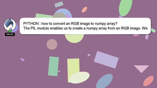 PYTHON : how to convert an RGB image to numpy array? смотреть онлайн