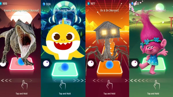 Tyrannosaurus Rex VS Baby Shark VS House Head VS TROLLS I EDM Rush Tiles Hop Coffin Dance