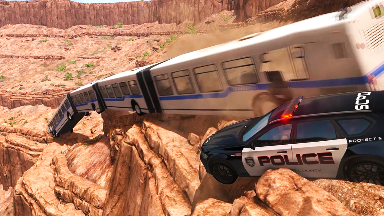 Beamng drive - Падение с обрыва 20 | HITGAMEZ