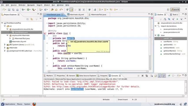 Hibernate Tutorial 04 hbm2ddl Configuration and Name Annotations смотреть онлайн