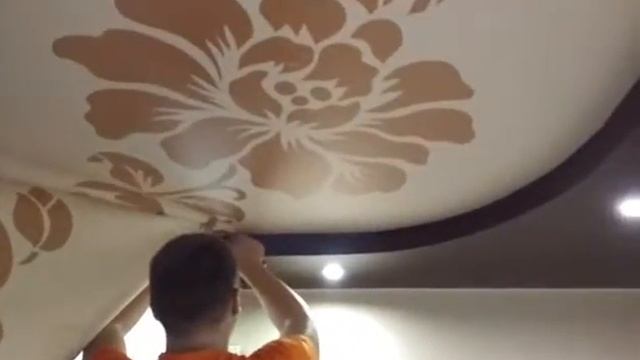 Двухуровневый натяжной потолок с фотопечатью смотреть онлайн