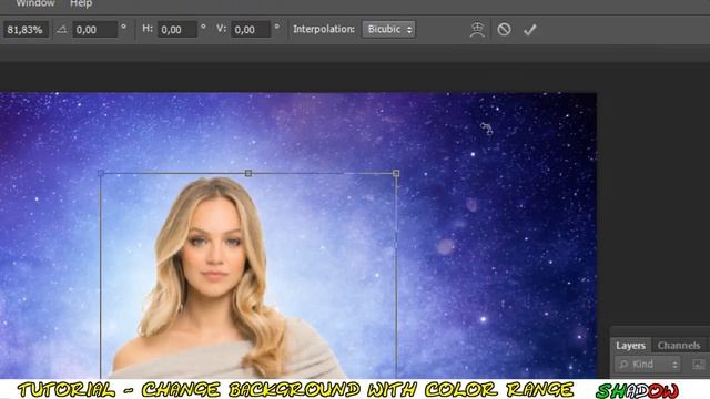 Tutorial Photoshop CS6 - Change background with Color Range смотреть онлайн
