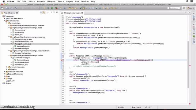 REST Web Services 26 - Sending Status Codes and Location Headers смотреть онлайн