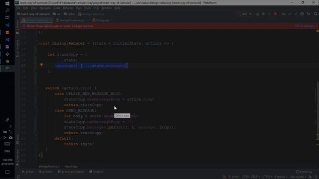 48 - React JS практика - Делаем копию состояния в DialogReducer смотреть онлайн