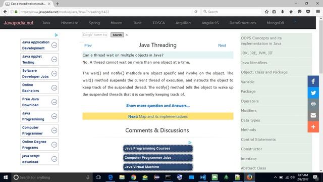 Can a thread wait on multiple objects in Java?
| javapedia.net смотреть онлайн