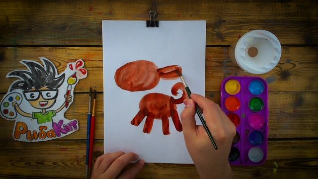 Как нарисовать СОБАКУ - Акварель Детский сад - рисуем с РыбаКит смотреть онлайн