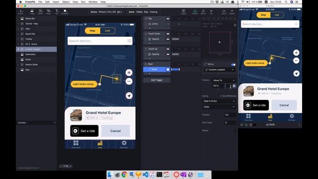 Как сделать анимацию трекинга маршрута на карте в ProtoPie? смотреть онлайн